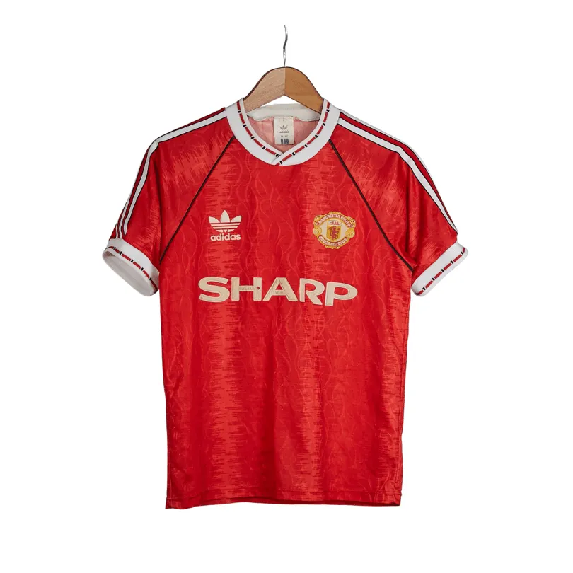 1990-92 Manchester United adidas home shirt S (Good)