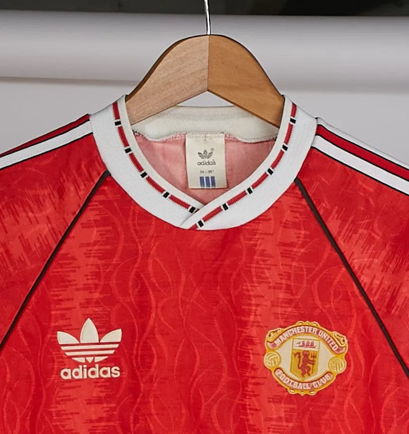 1990-92 Manchester United adidas home shirt S (Good)