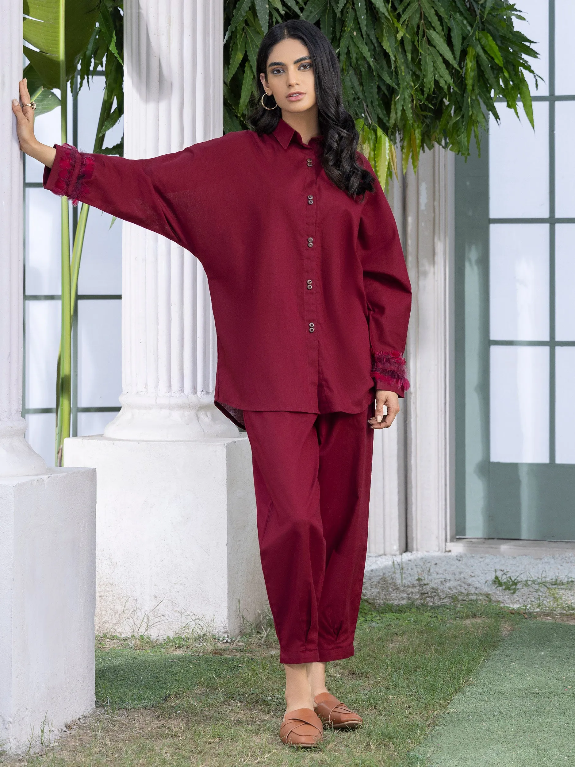 2 Piece Khaddar Suit-Dyed (Pret)