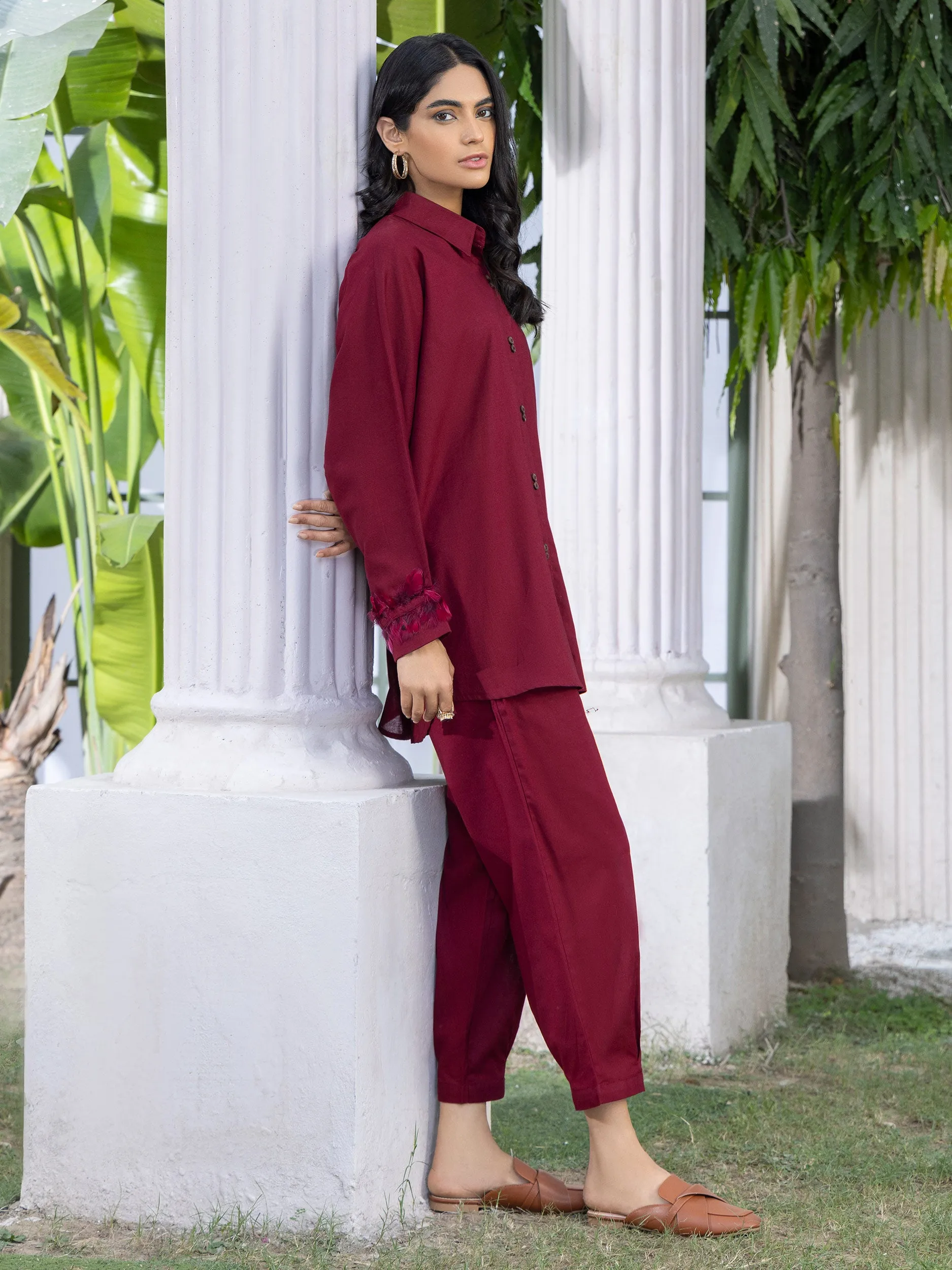 2 Piece Khaddar Suit-Dyed (Pret)