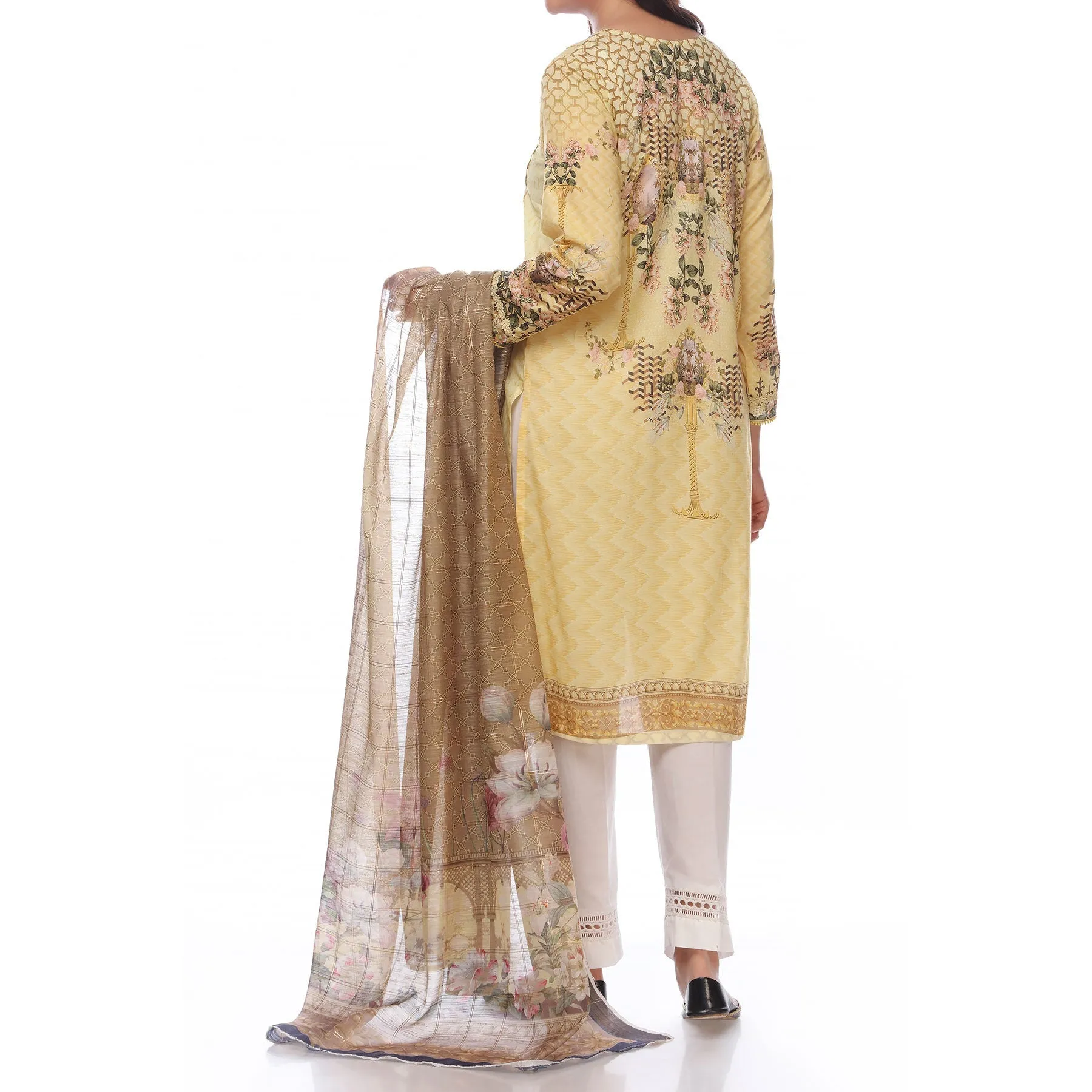 2PC- Digital Printed Lawn Embroidered Shirt With Dupatta PS2345