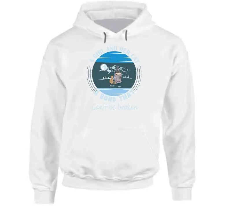 A Girl And Her Cat - On Blk Youth Hoodie