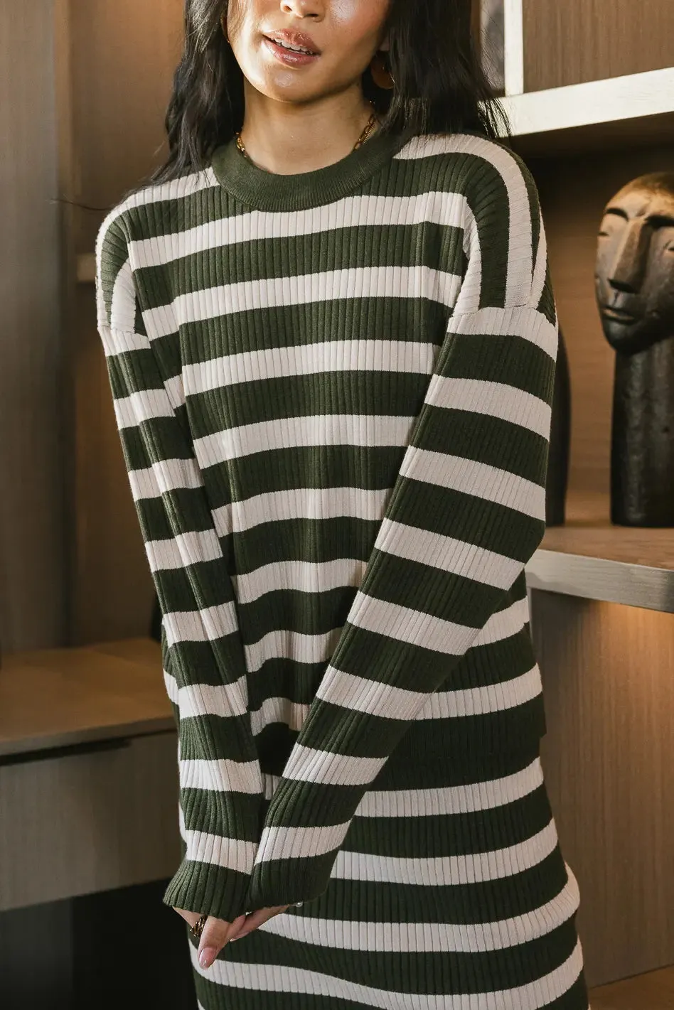 Alani Striped Sweater in Green