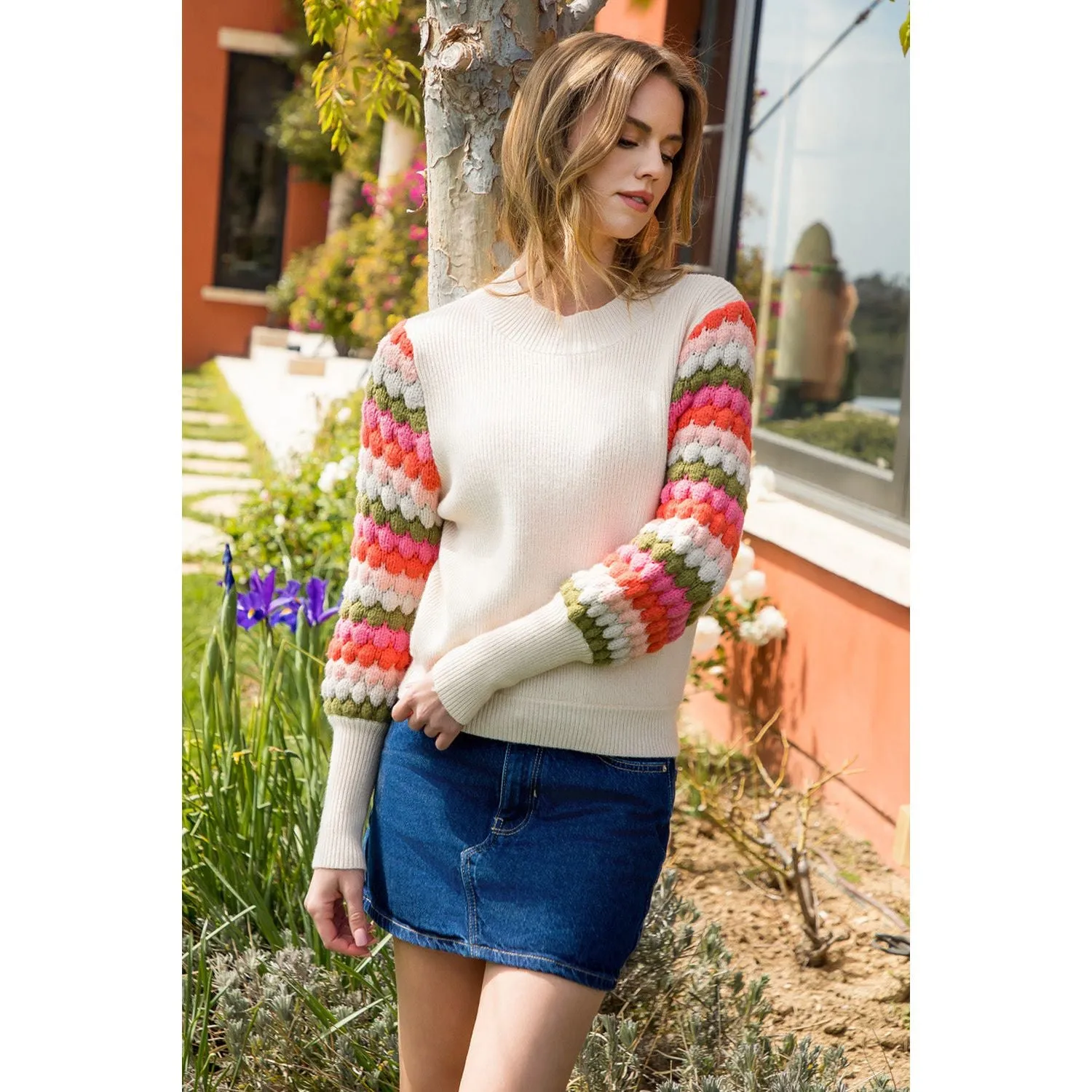 Alora Knitted Bishop Sleeve THML Sweater