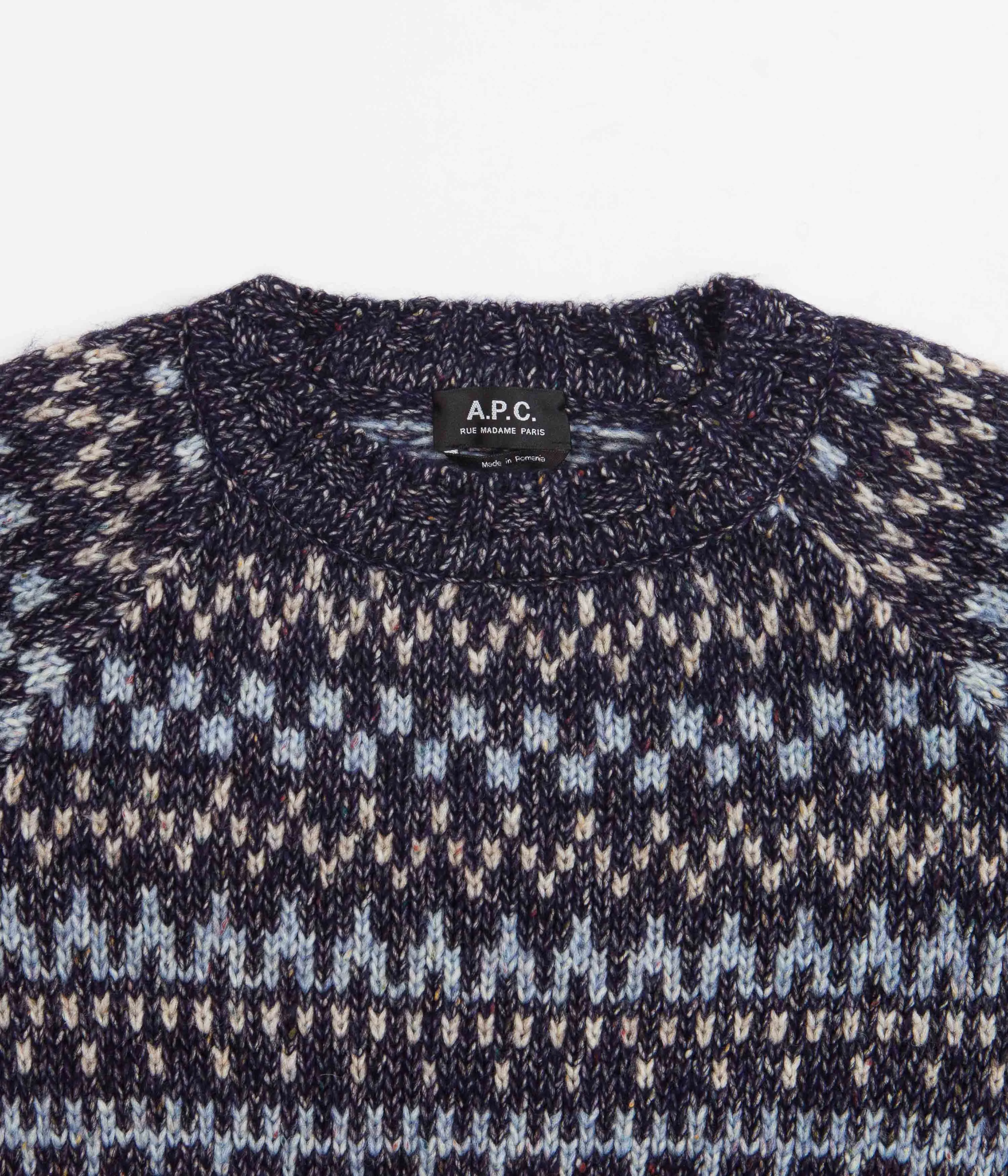 A.P.C. Leonhard Knitted Crewneck Sweatshirt - Heather Marine