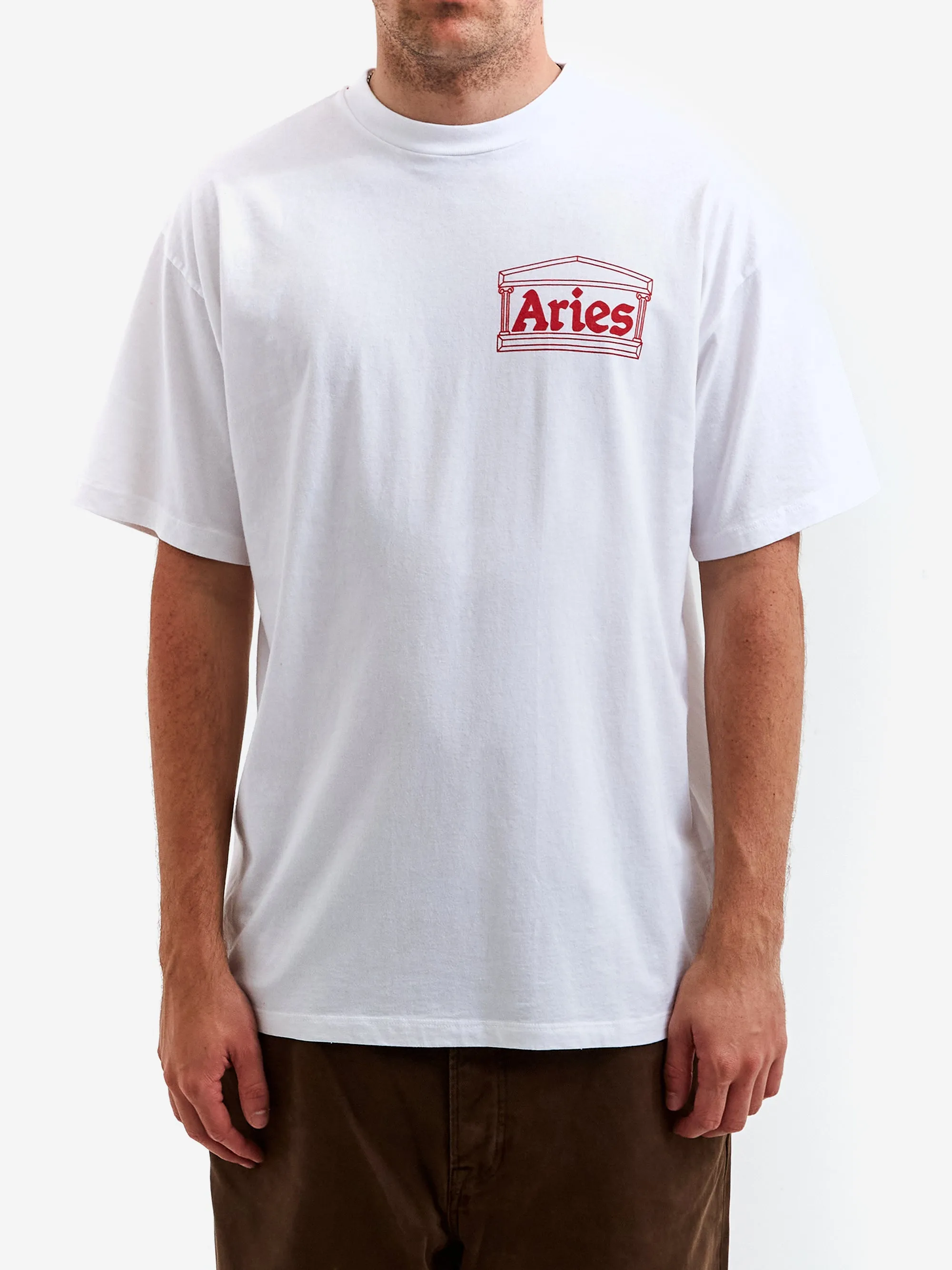 Aries Temple Short Sleeve T-Shirt - White