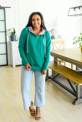 Audre Green Half Zip Hoodie