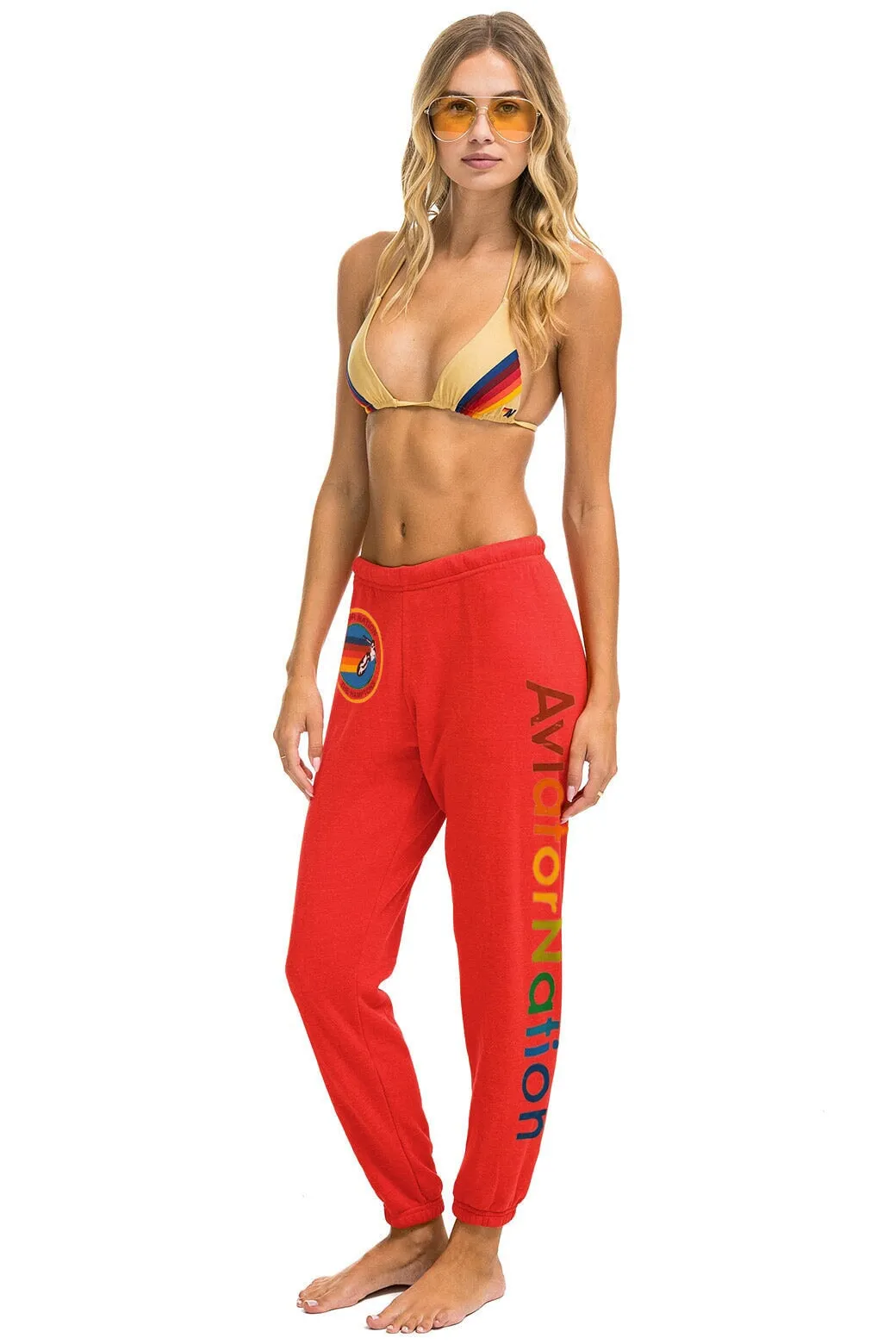 AVIATOR NATION HAMPTONS SWEATPANTS - RED