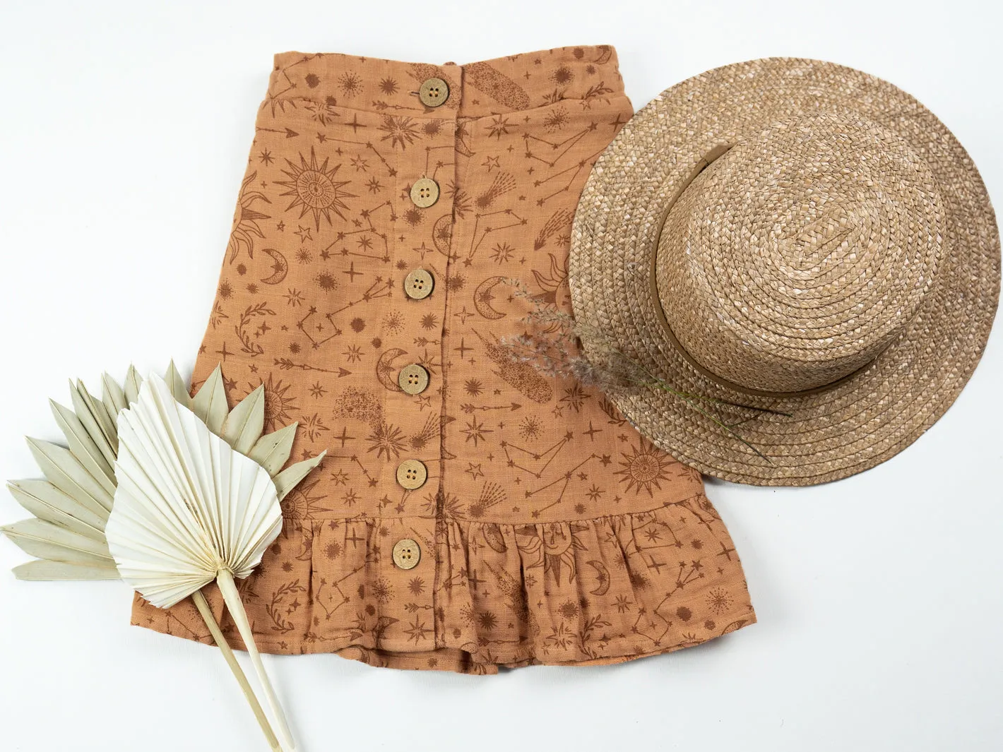 Avini Midi Skirt - Terracotta constellation