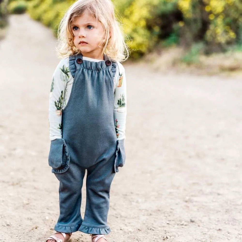 BA - Ruffle Overall Rust Pinstripe