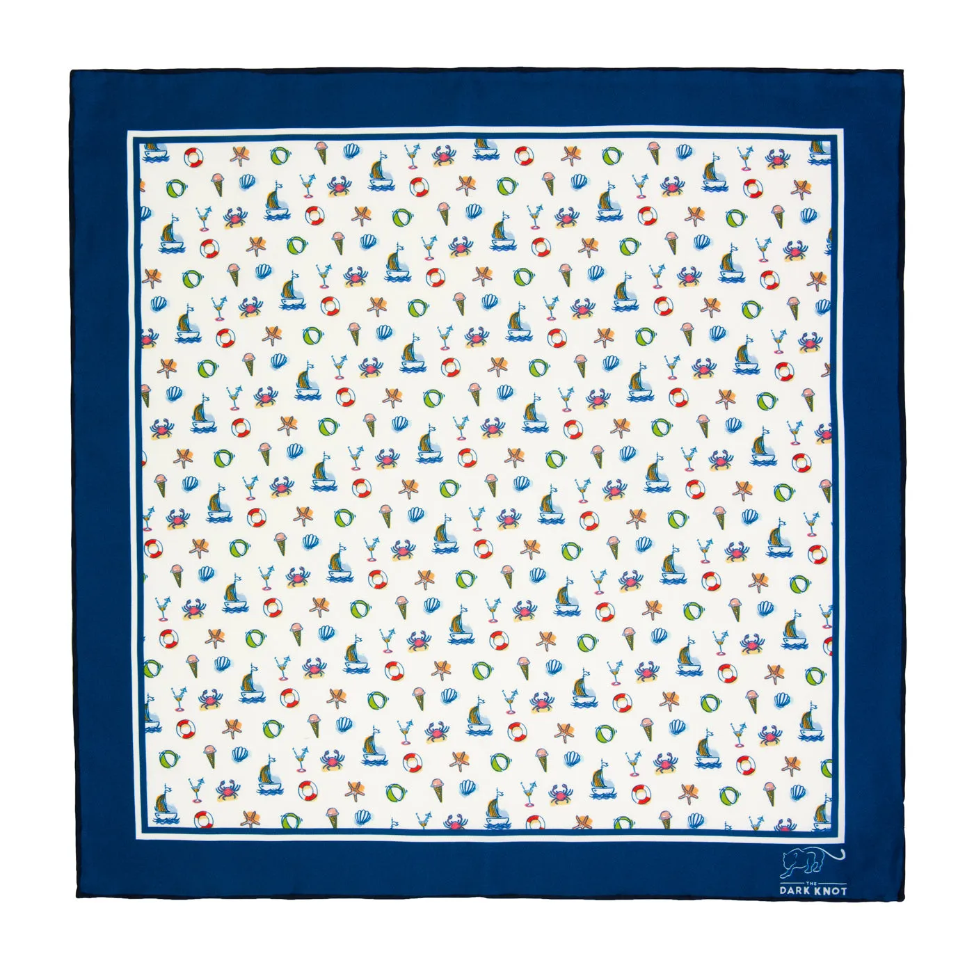 Bahamas Party White Silk Pocket Square