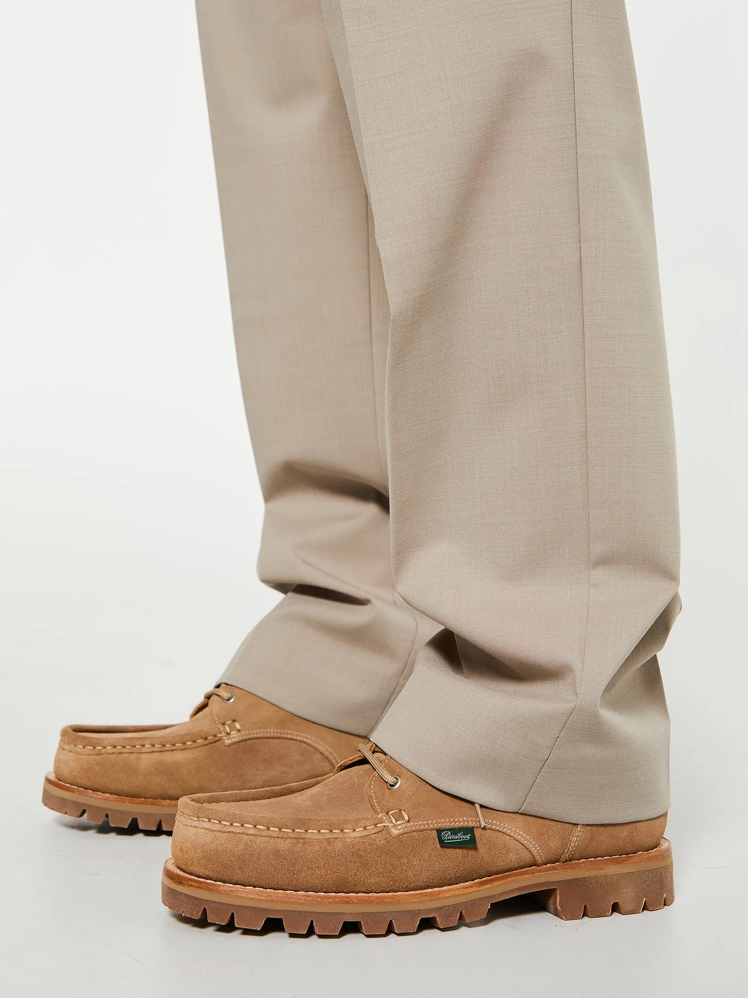 Benn Relaxed Pleated Trousers in Khaki