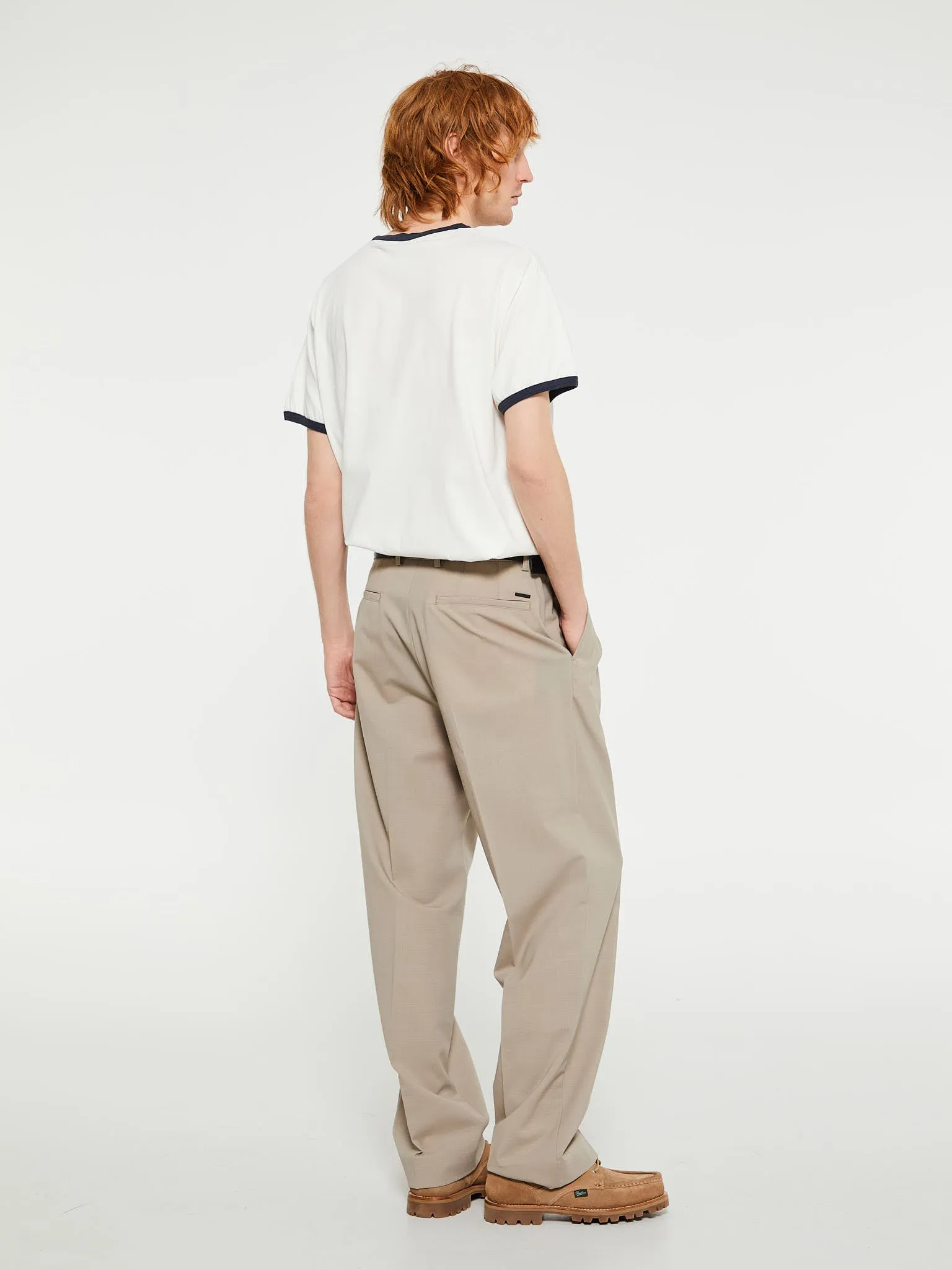 Benn Relaxed Pleated Trousers in Khaki