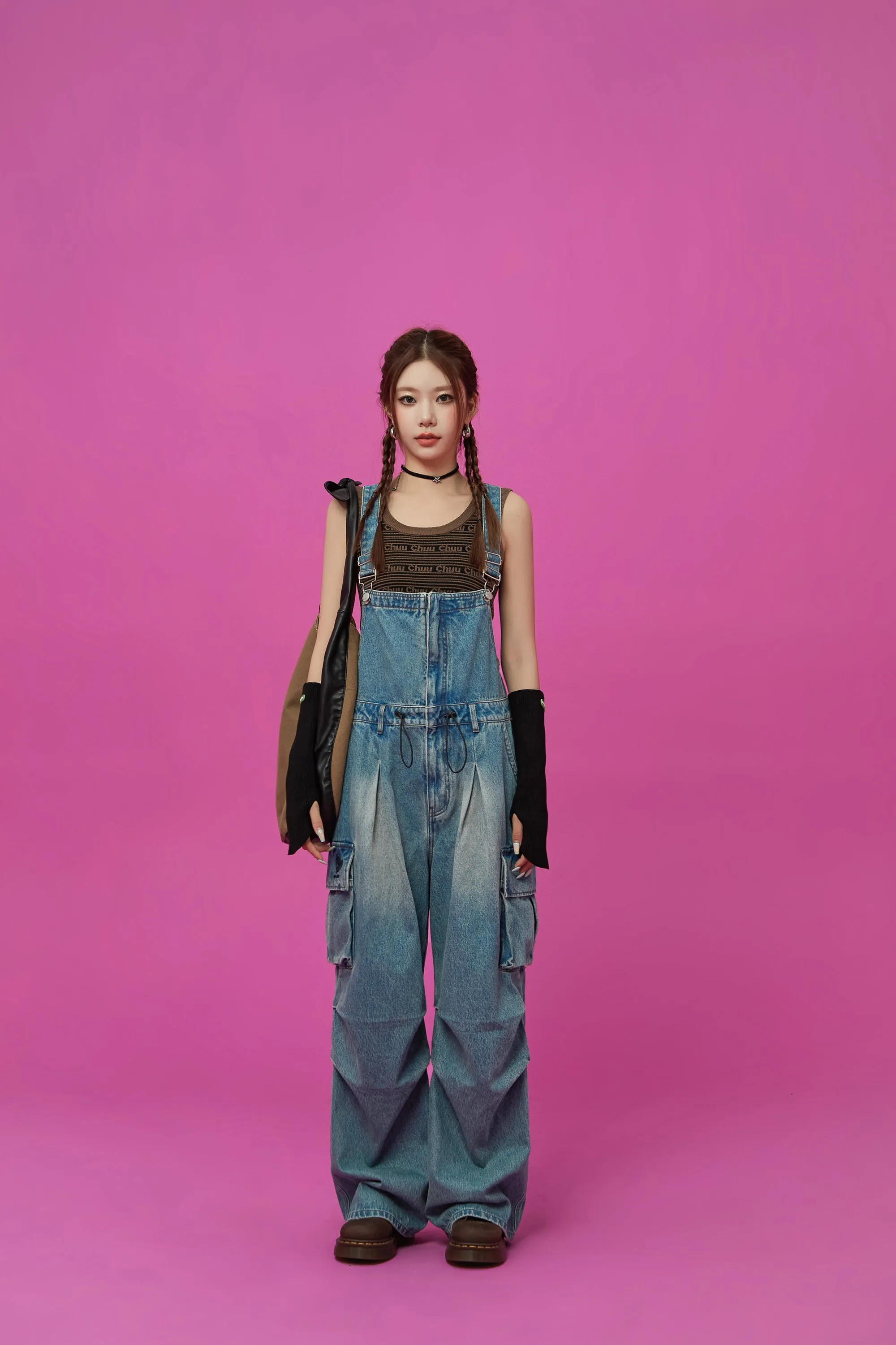 Big Pocket Denim Overalls