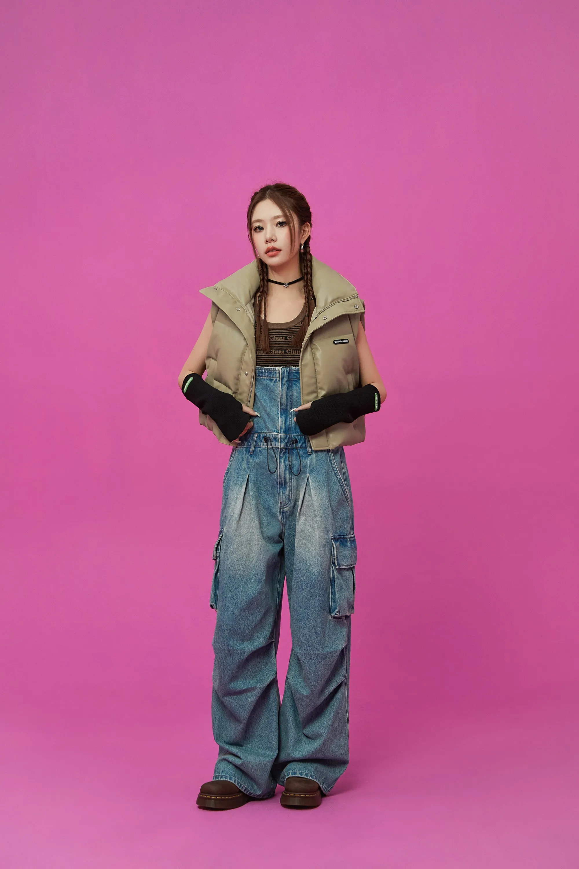 Big Pocket Denim Overalls