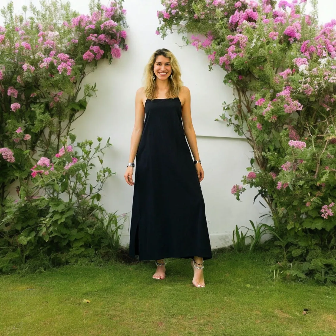 Black Cotton Boho SunDress