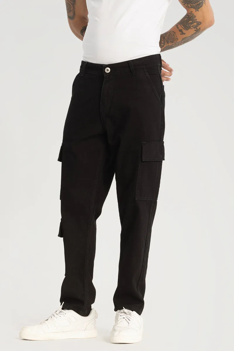 Black Plain Baggy Fit Jeans