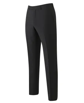 Black Wool-Blend Suit Trousers