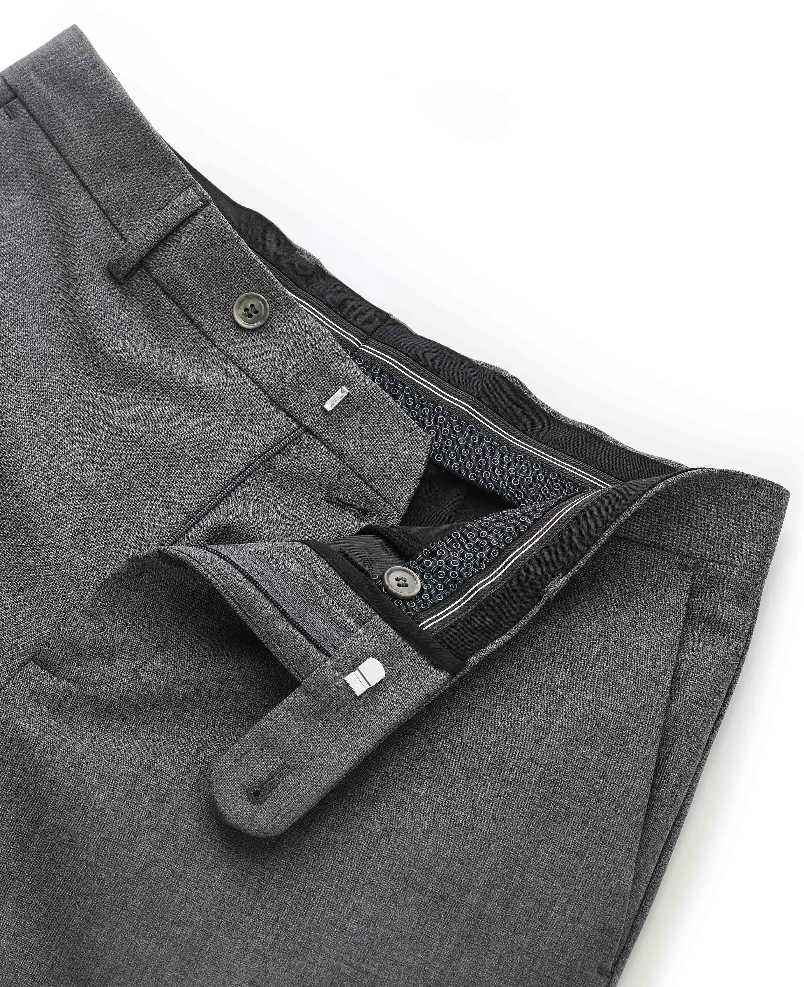 Black Wool-Blend Suit Trousers