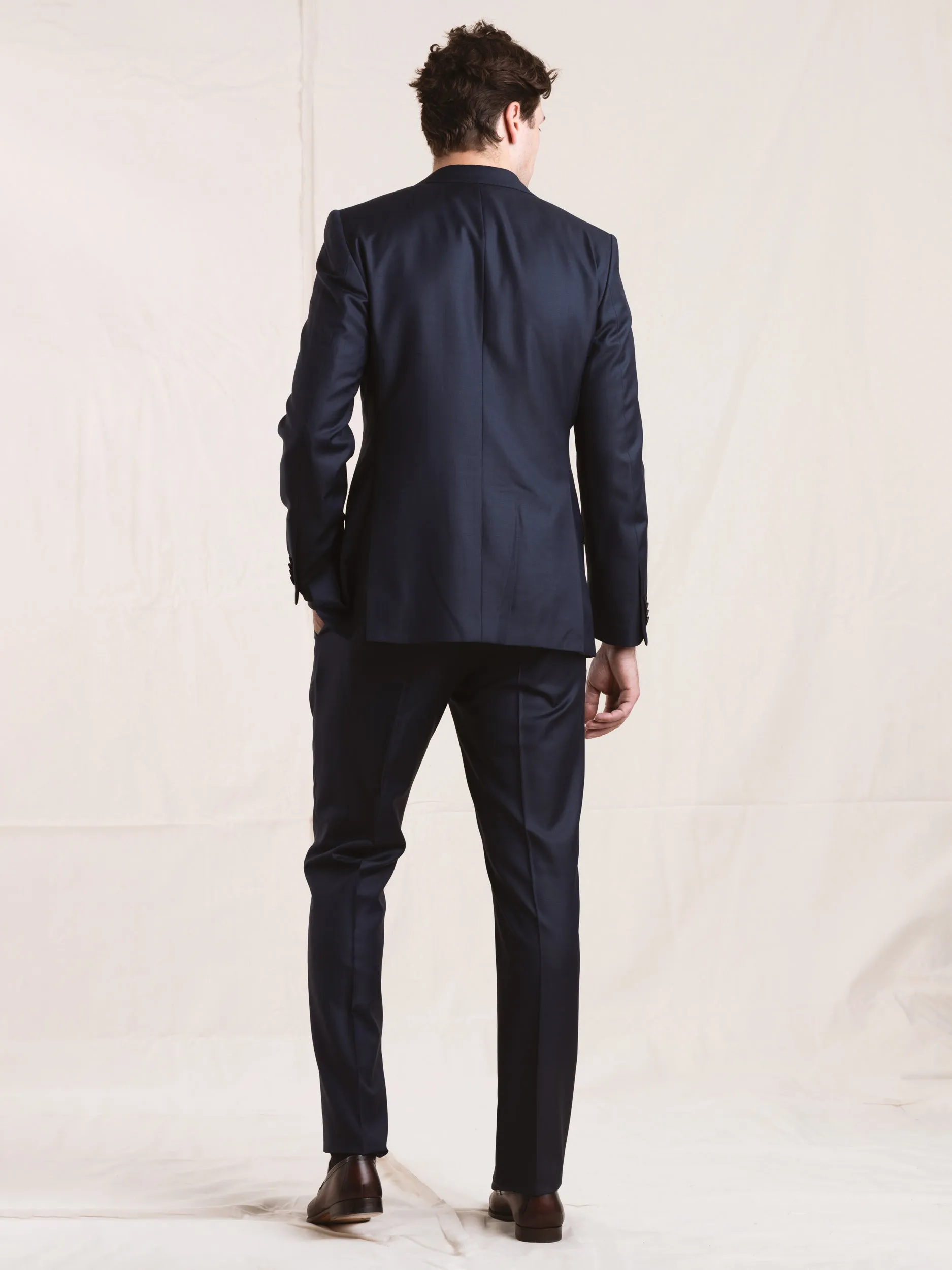 Blue Wool-Cotton Suit