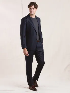 Blue Wool-Cotton Suit