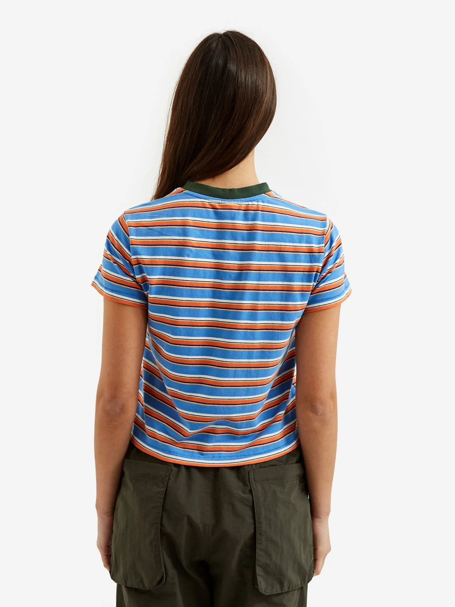 Brain Dead Classics Striped Baby Tee - Orange Multi