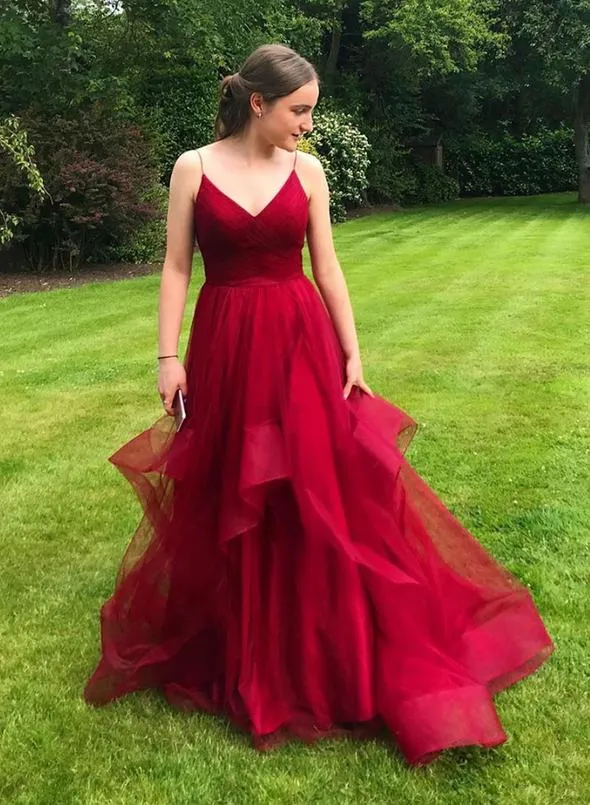 Burgundy Shinning Prom Dress Long, Prom Dresses, Evening Dress, Dance Dress, Graduation School Party Gown, PC0423