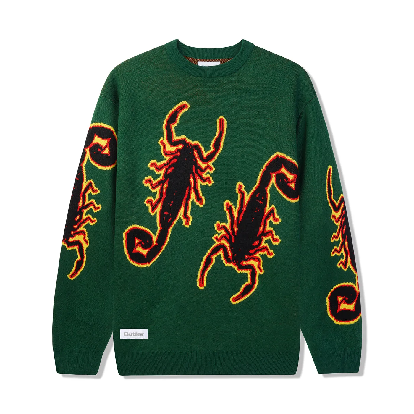 Butter Goods Scorpion Knitted Sweatshirt - Forest Green