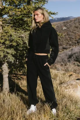 Callie Sherpa Joggers in Black - FINAL SALE