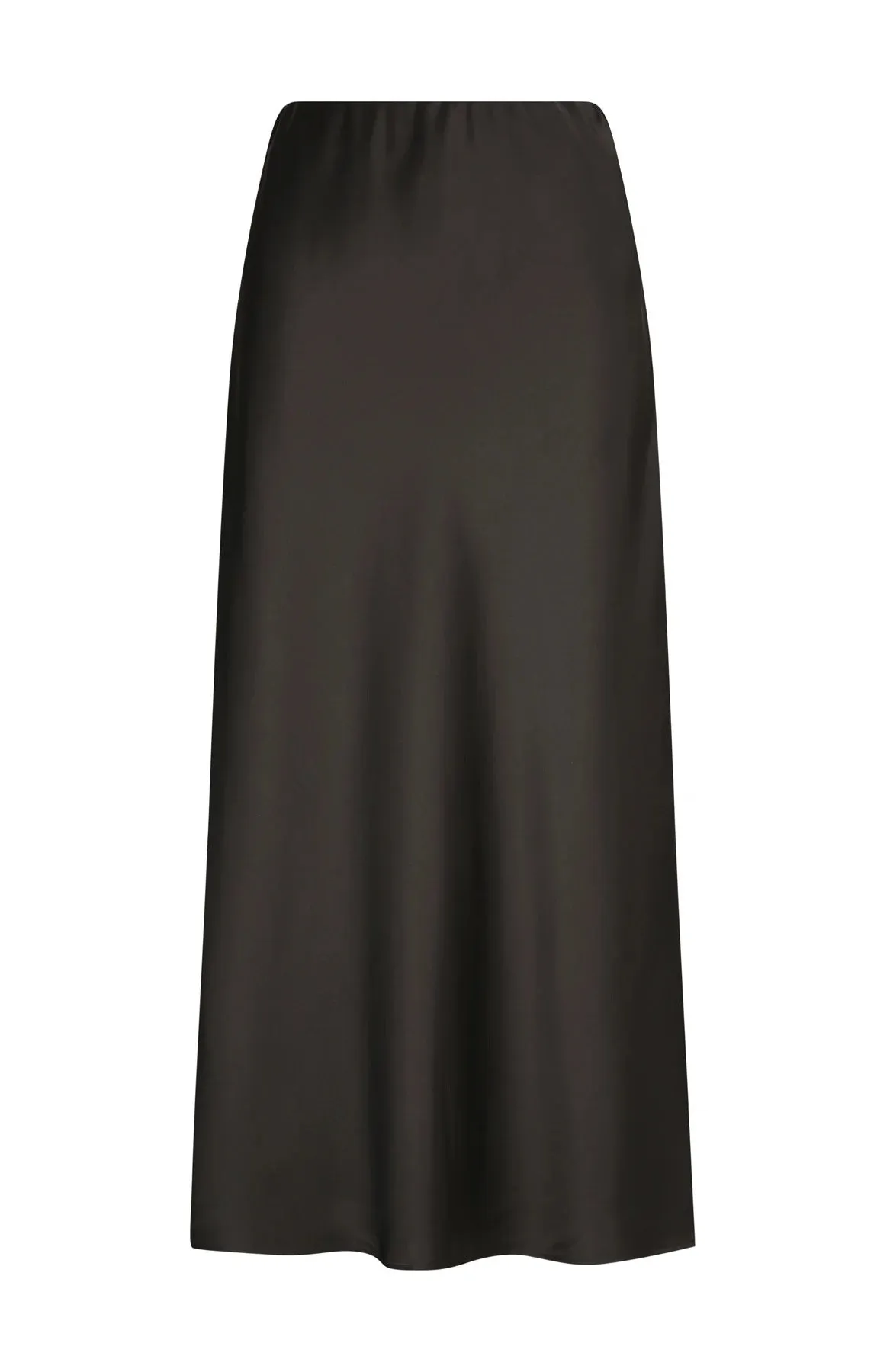 Cartel & Willow Millie Slip Skirt Black Satin