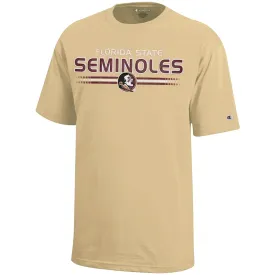 Champion Youth Florida State Seminoles/Seminole Logo Short Sleeve T-shirt - Vegas Gold