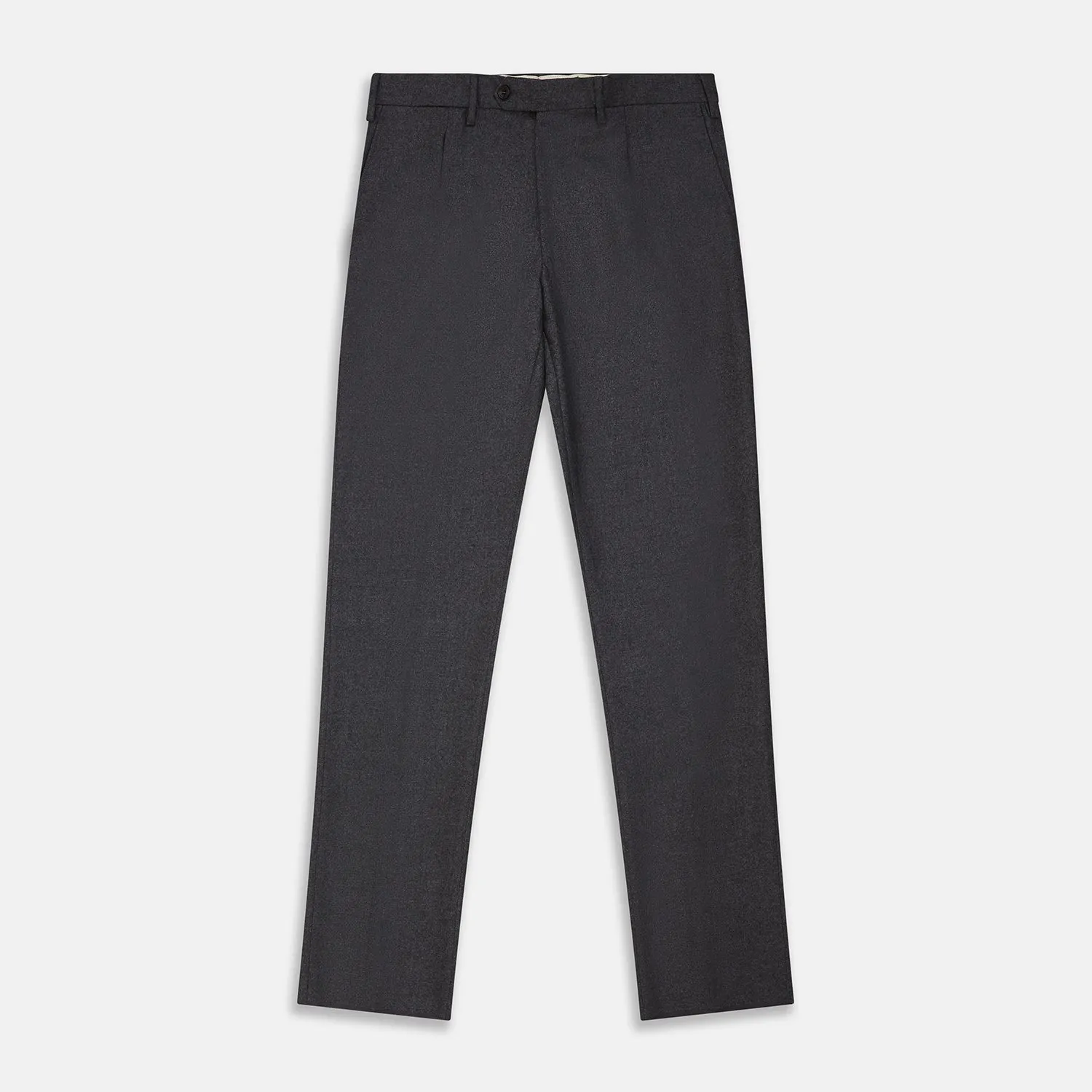 Charcoal Wool Single Pleated Gerry Trousers