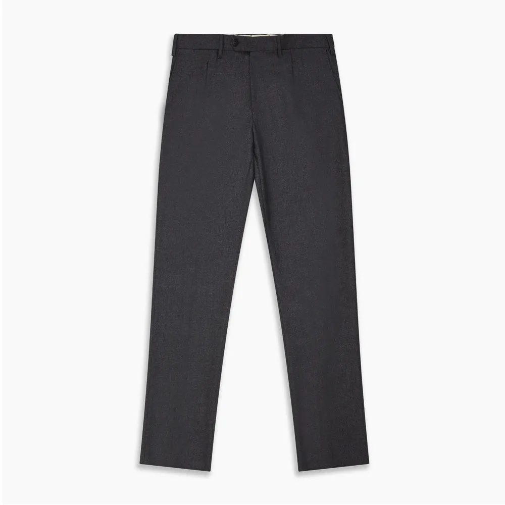 Charcoal Wool Single Pleated Gerry Trousers