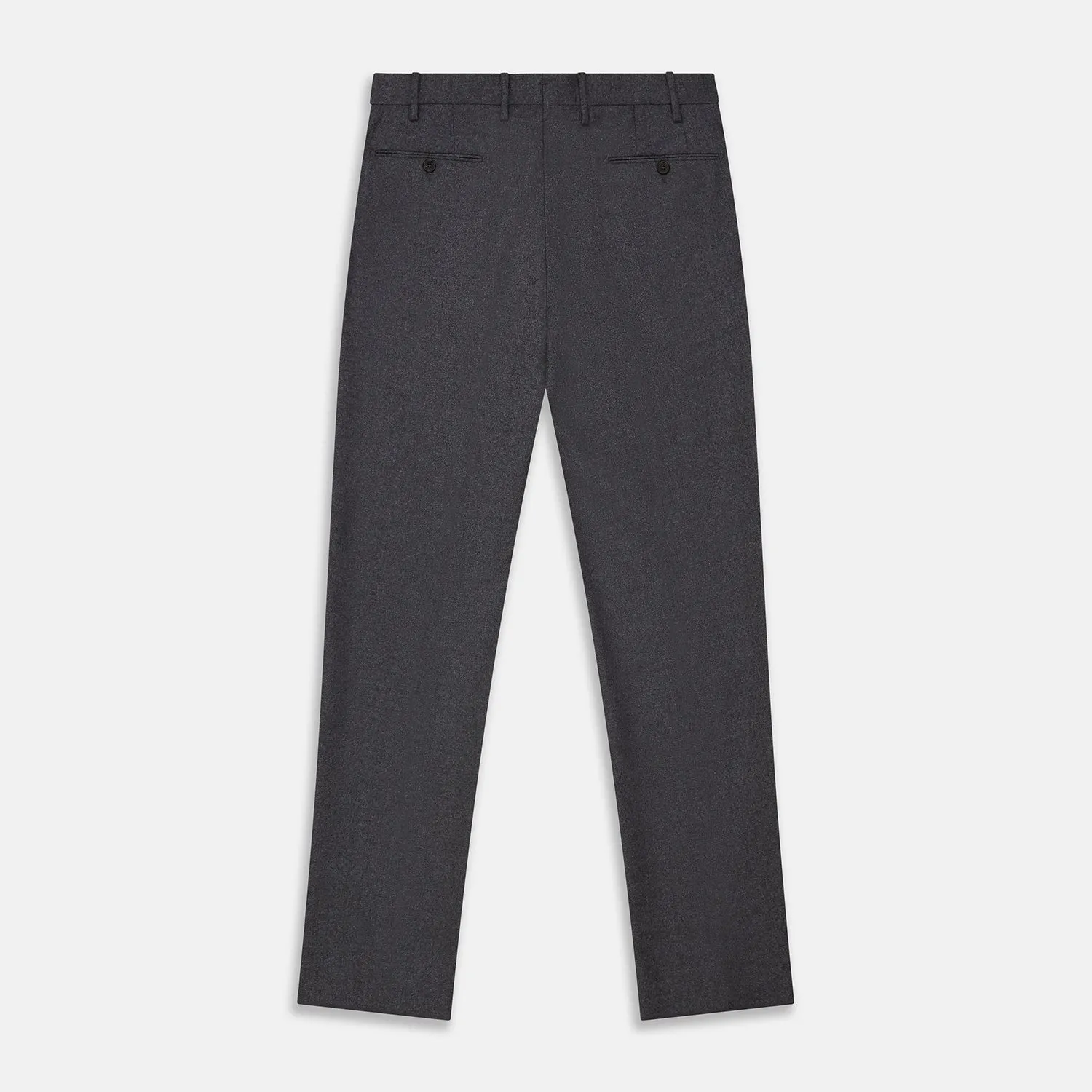 Charcoal Wool Single Pleated Gerry Trousers