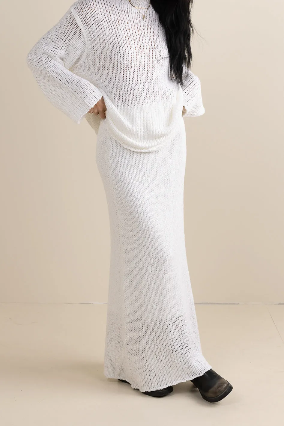 Charlotte Knit Skirt in White