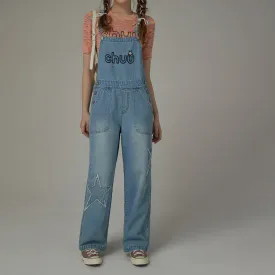 Chuu Logo Star Denim Overalls