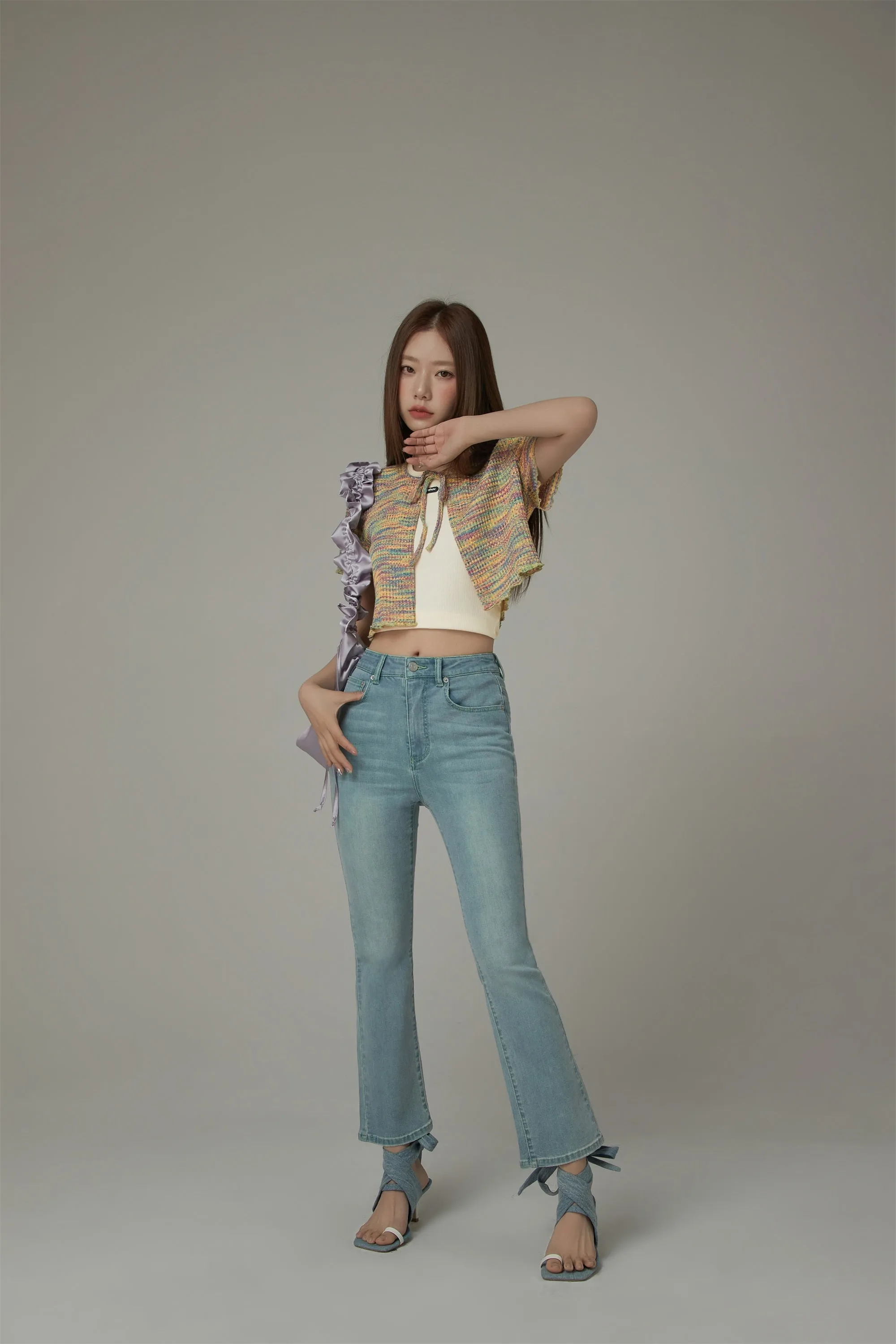 Chuu Pocket Design Semi Bootcut Denim Jeans