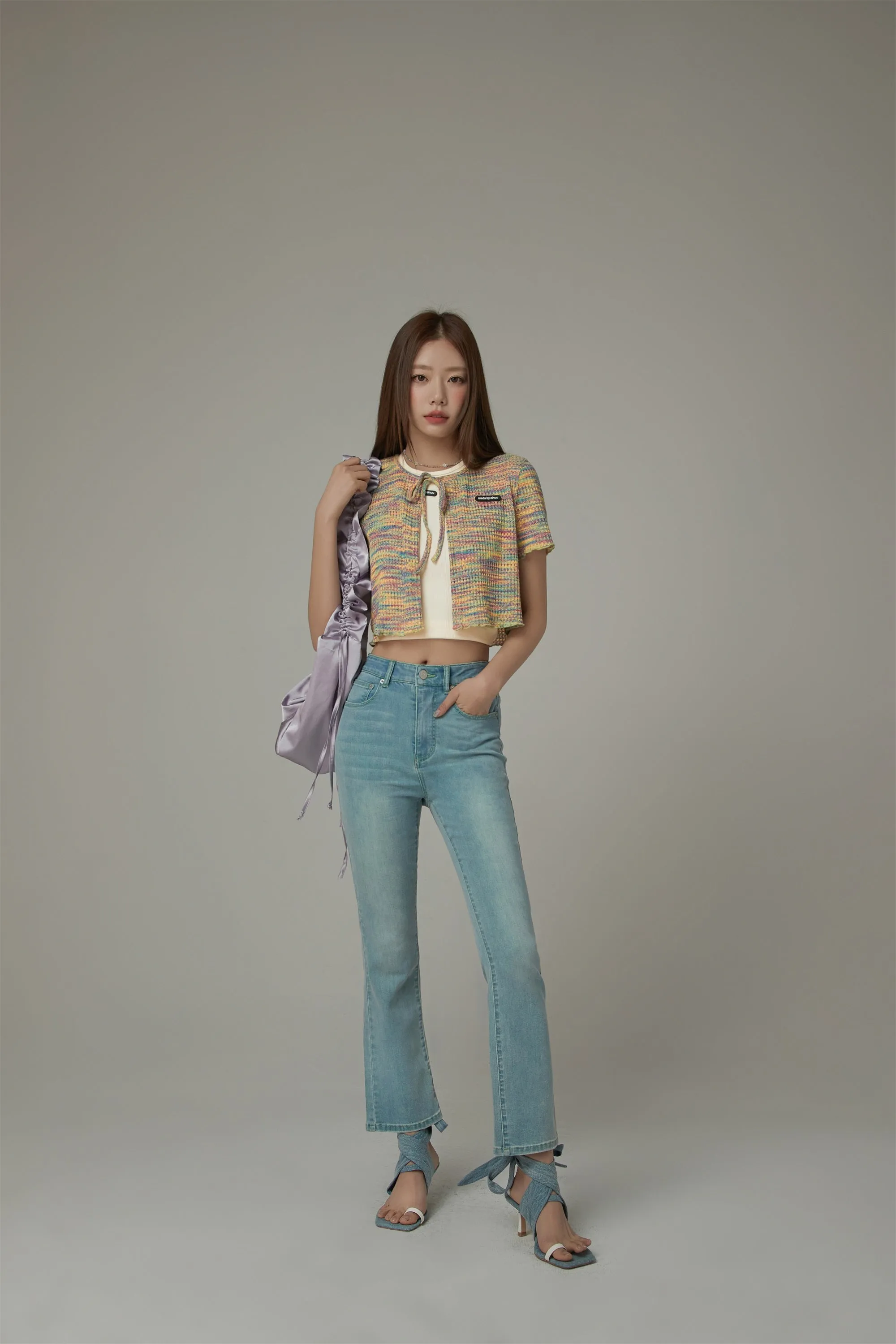 Chuu Pocket Design Semi Bootcut Denim Jeans