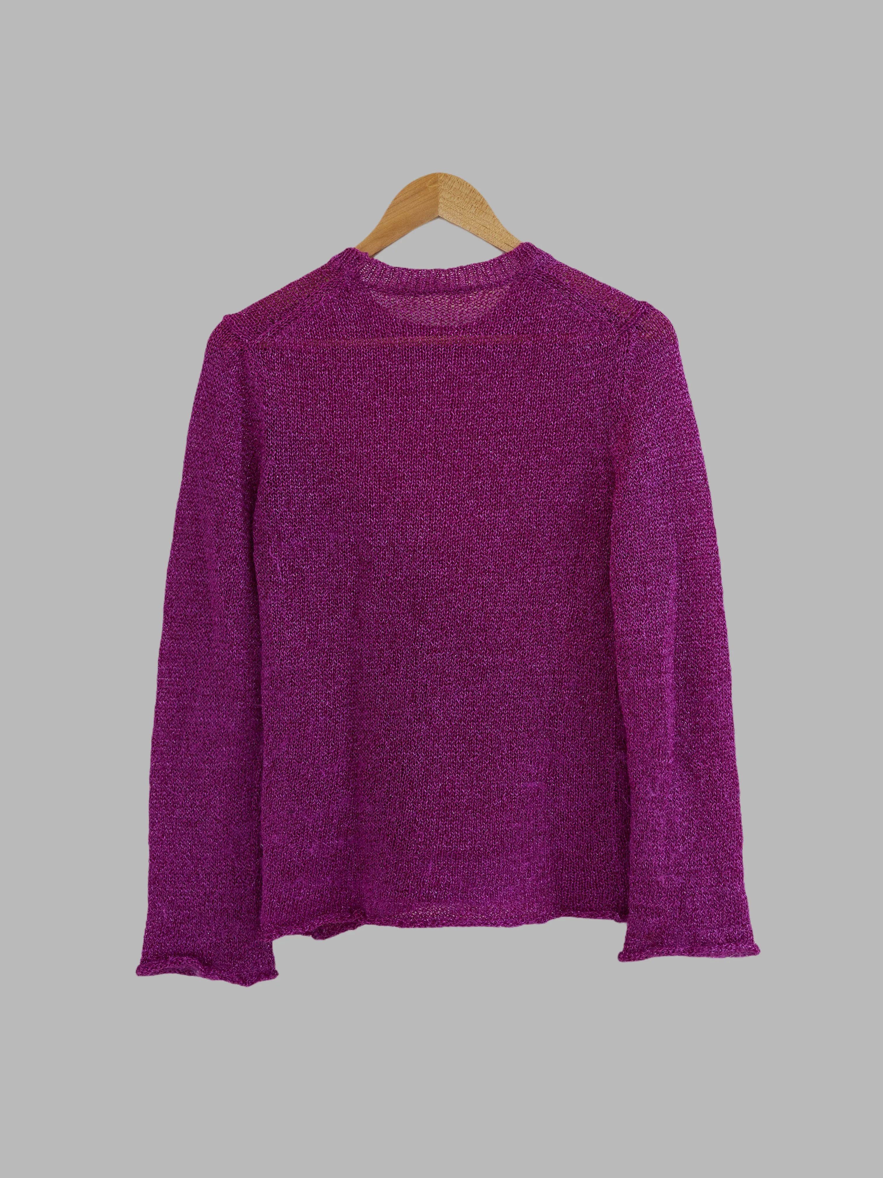 Comme des Garcons 1999 pinky purple nylon sweater with glittery finish