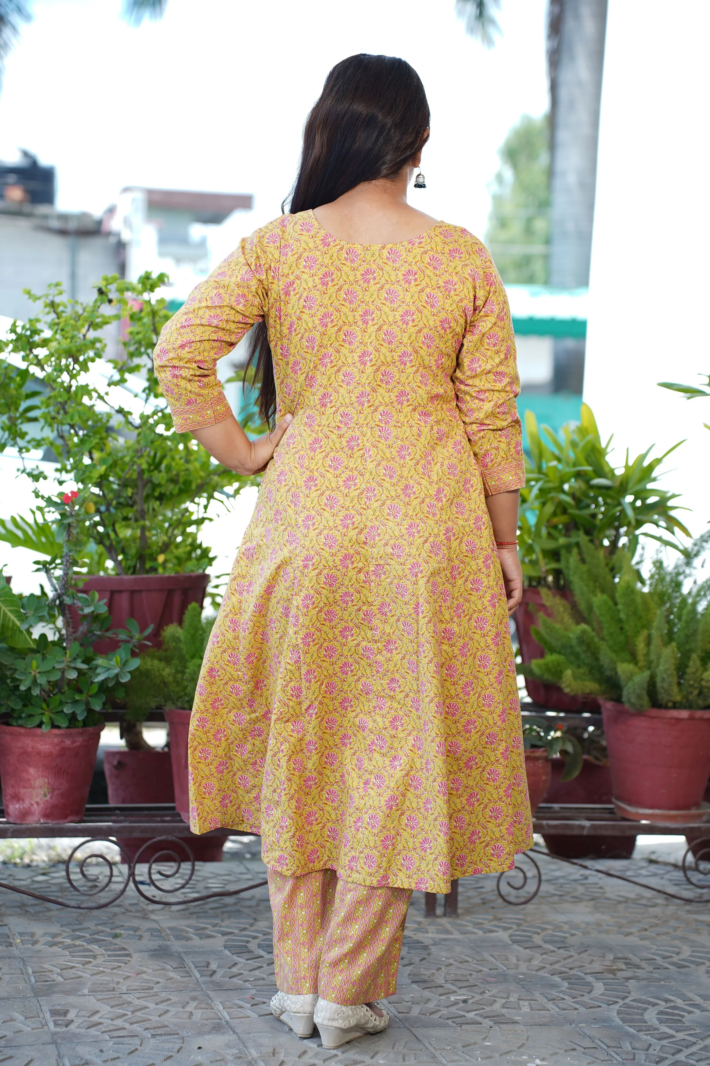 Deep Yellow Bagh Anarkali Set