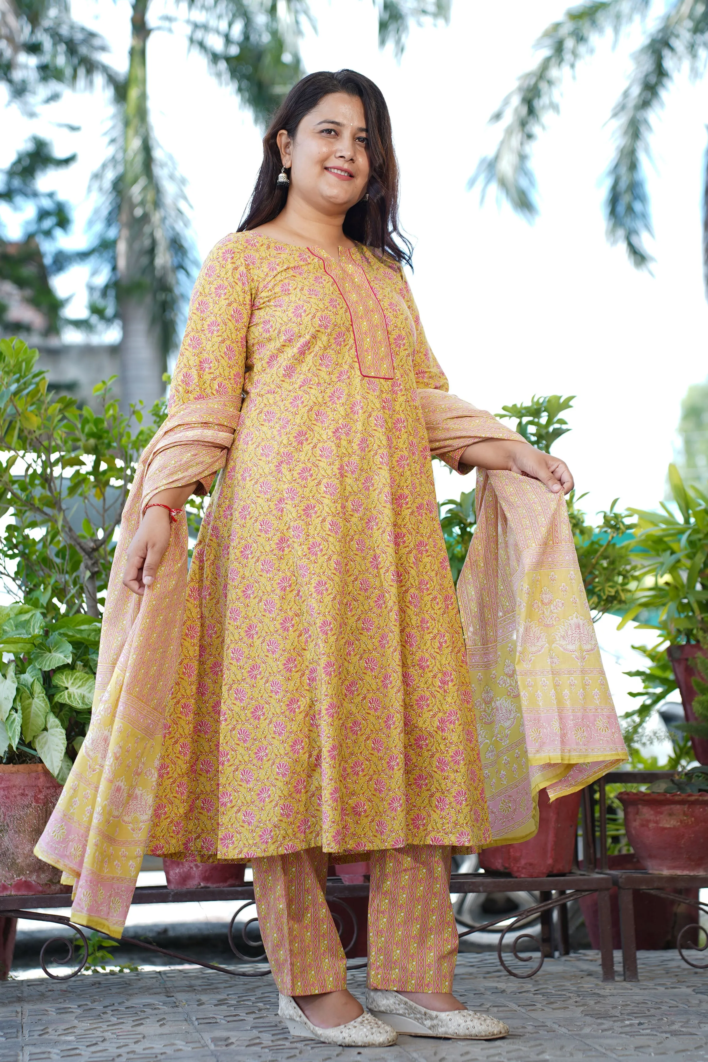 Deep Yellow Bagh Anarkali Set