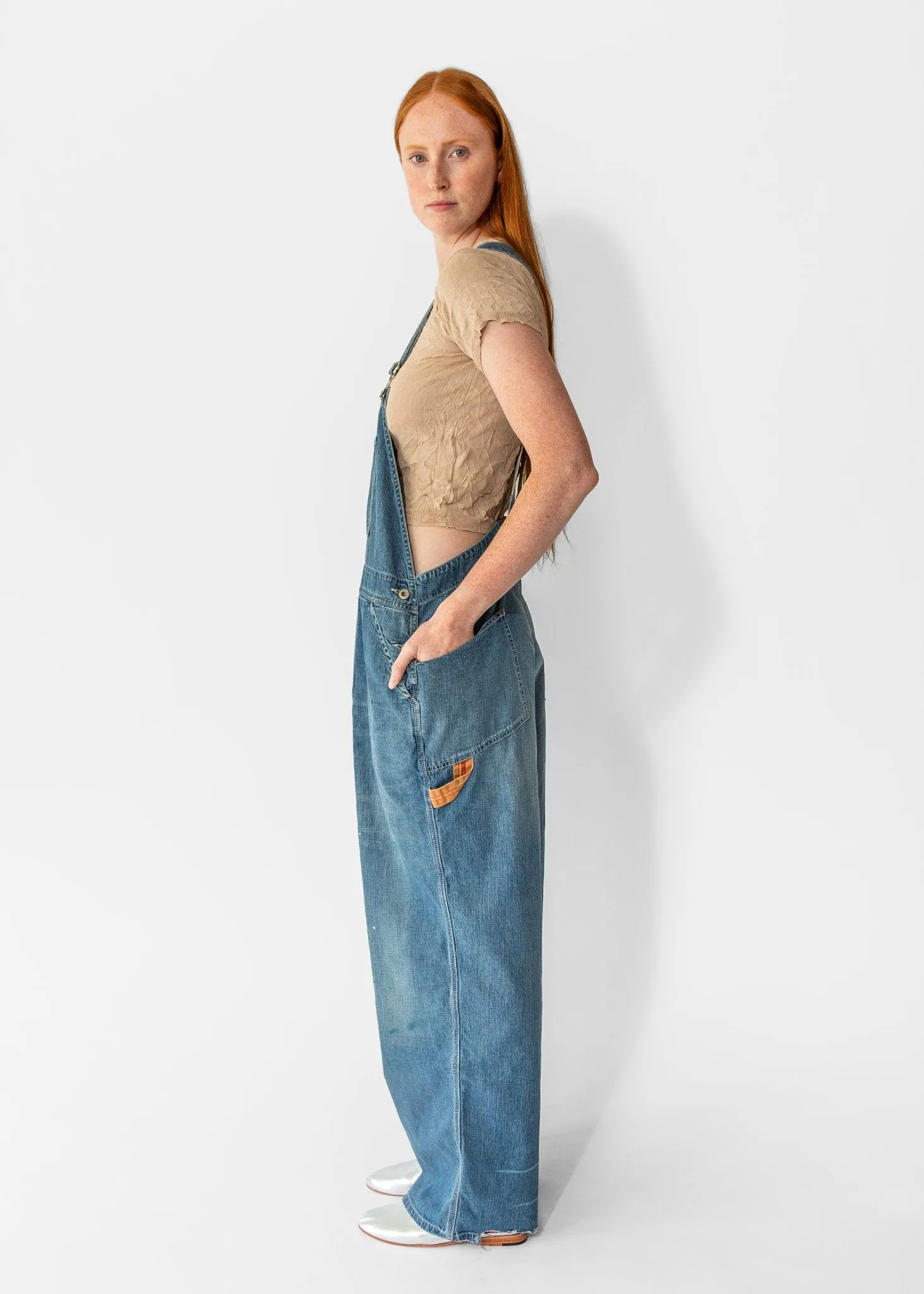 Denim Overall in Medium Splatter