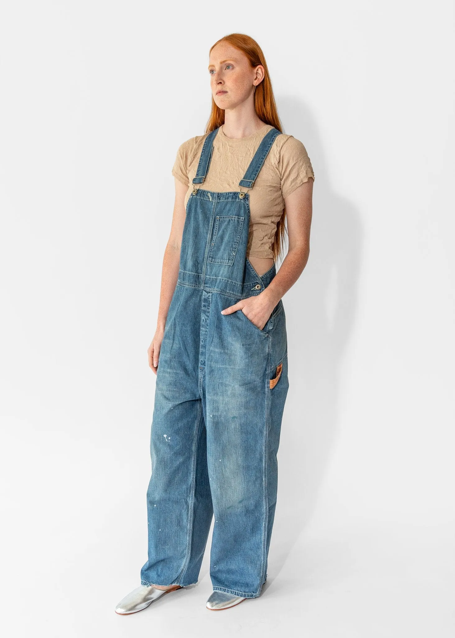 Denim Overall in Medium Splatter