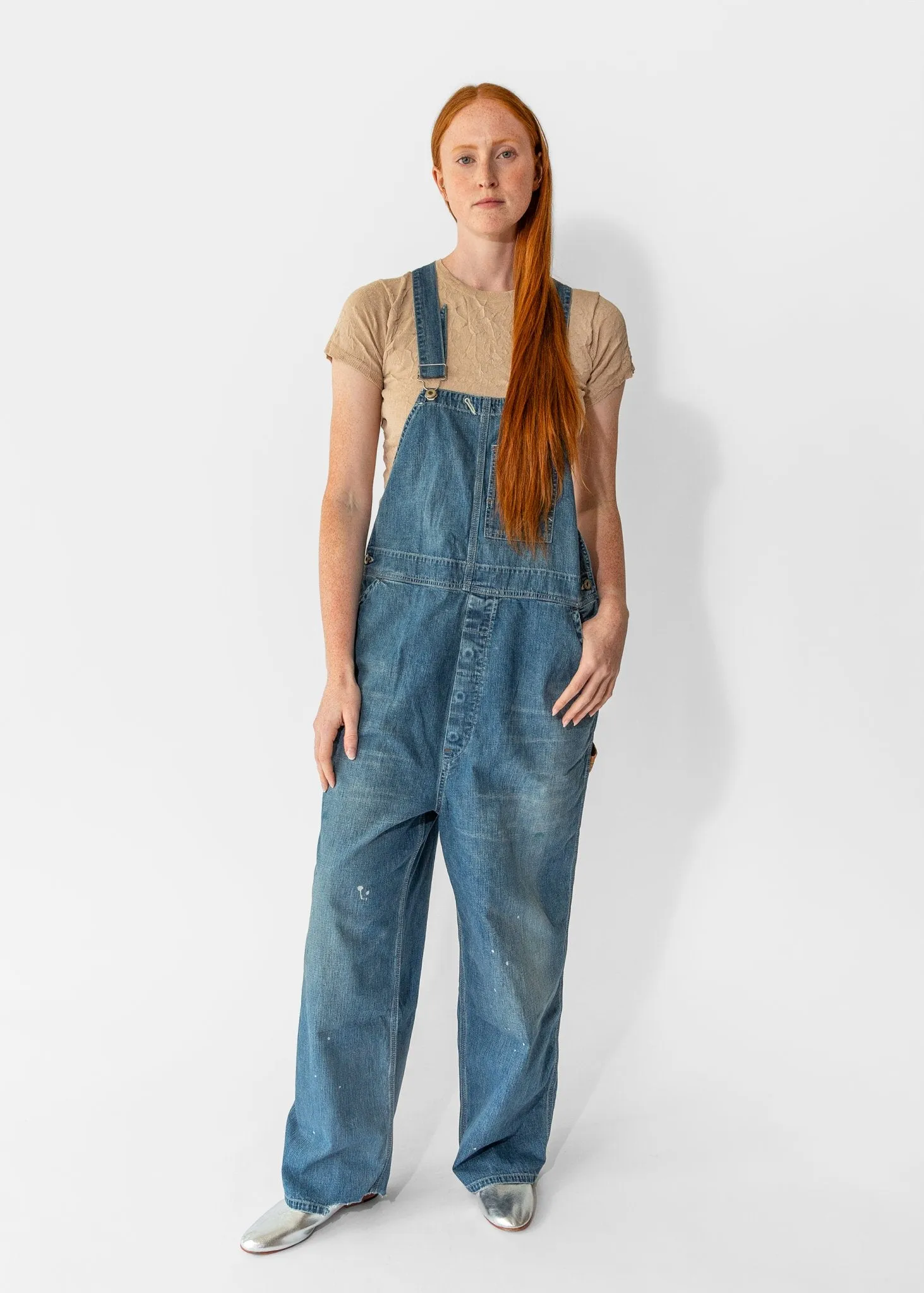 Denim Overall in Medium Splatter