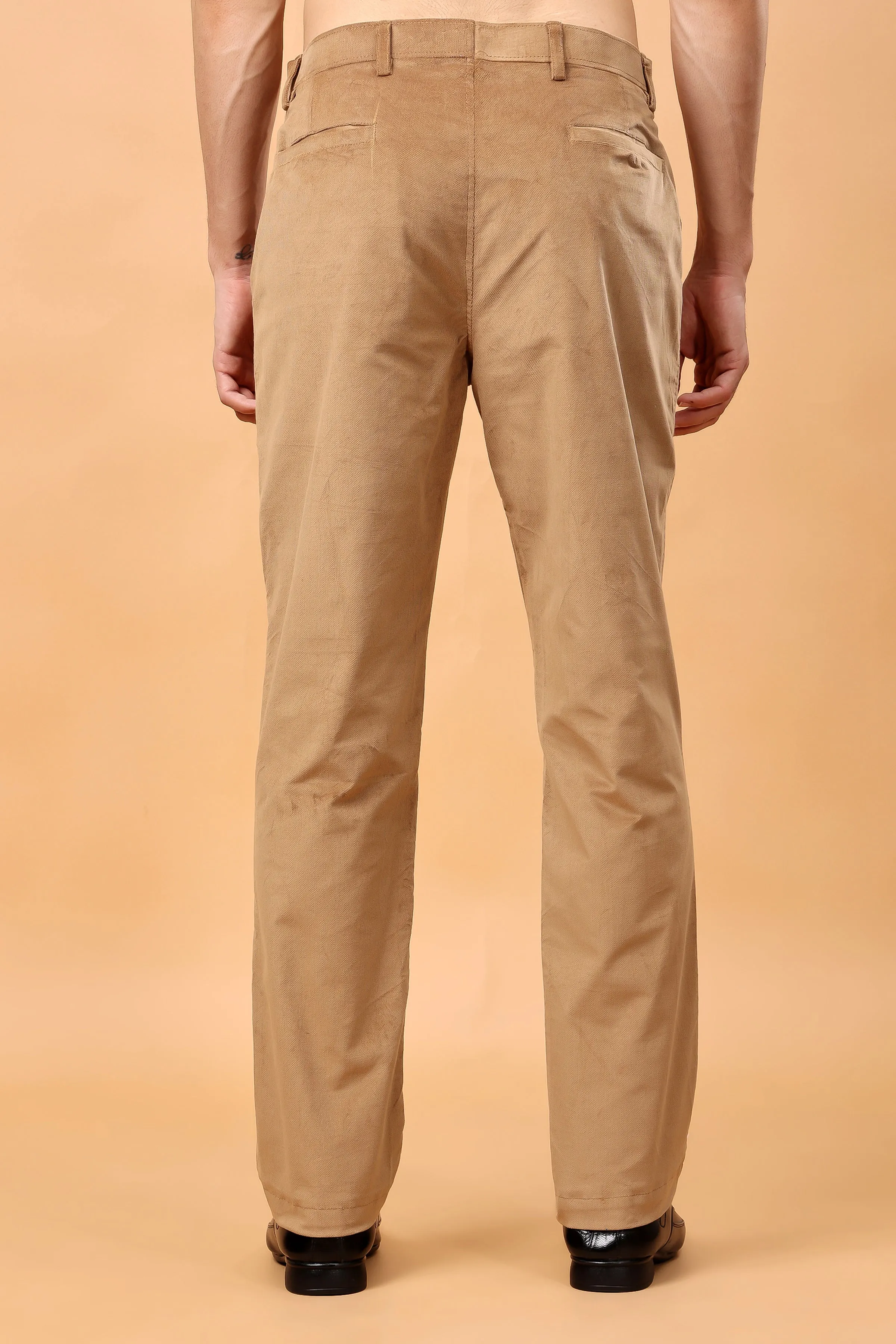 Desert Beige Corduroy Formal Trousers