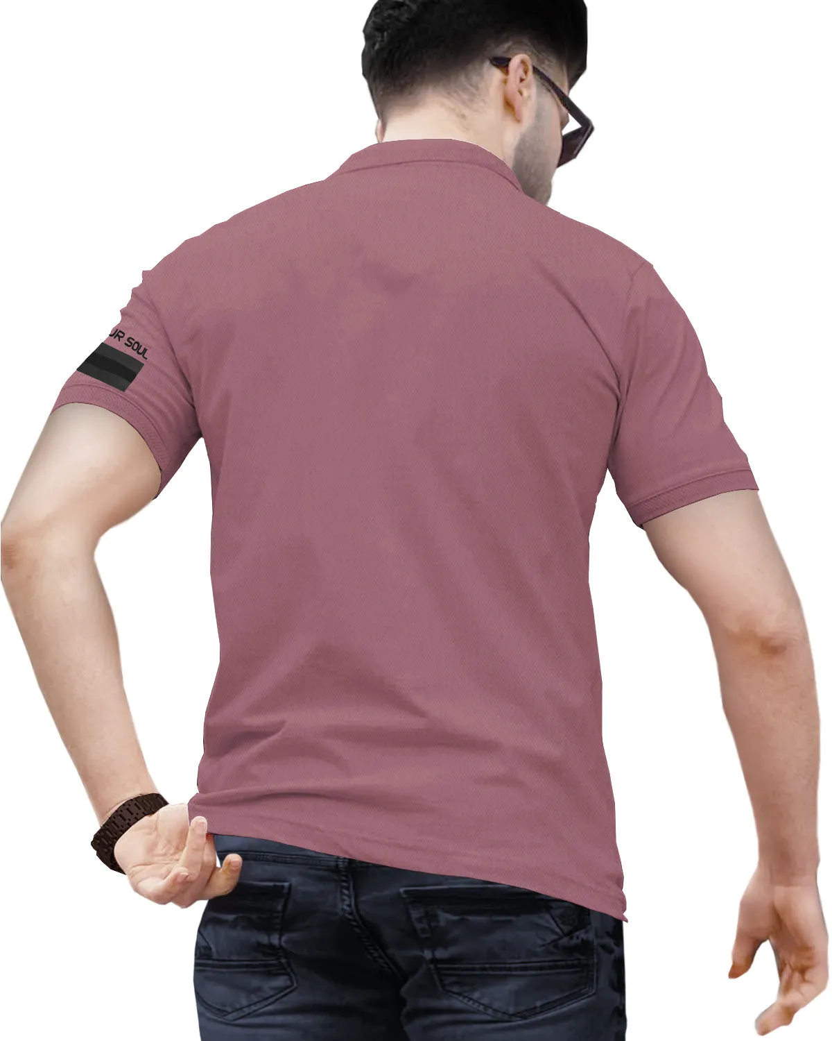 Dusky Pink Designer Polo Collar T-shirt