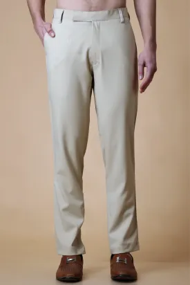 Earthy Taupe Solid Formal Trousers