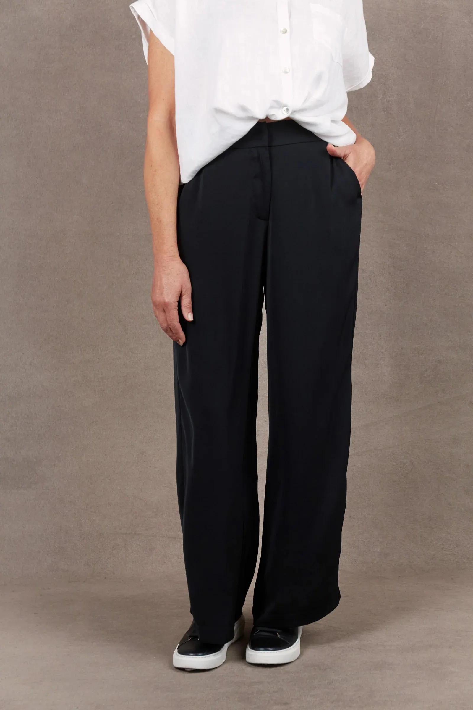 Eb & Ive Mayan Wide Leg Trouser in Ebony