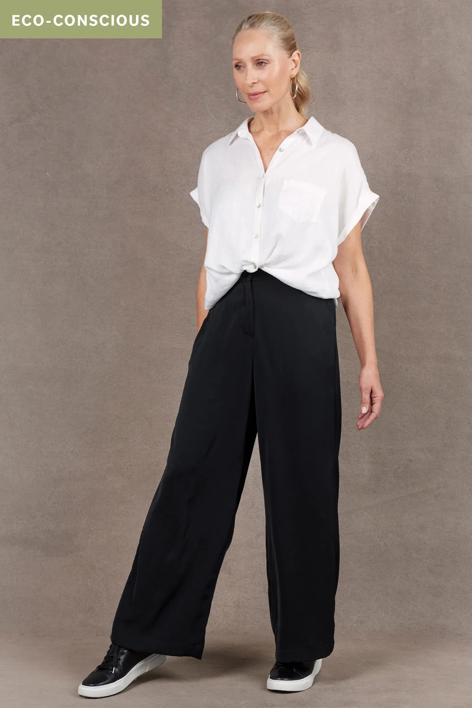 Eb & Ive Mayan Wide Leg Trouser in Ebony