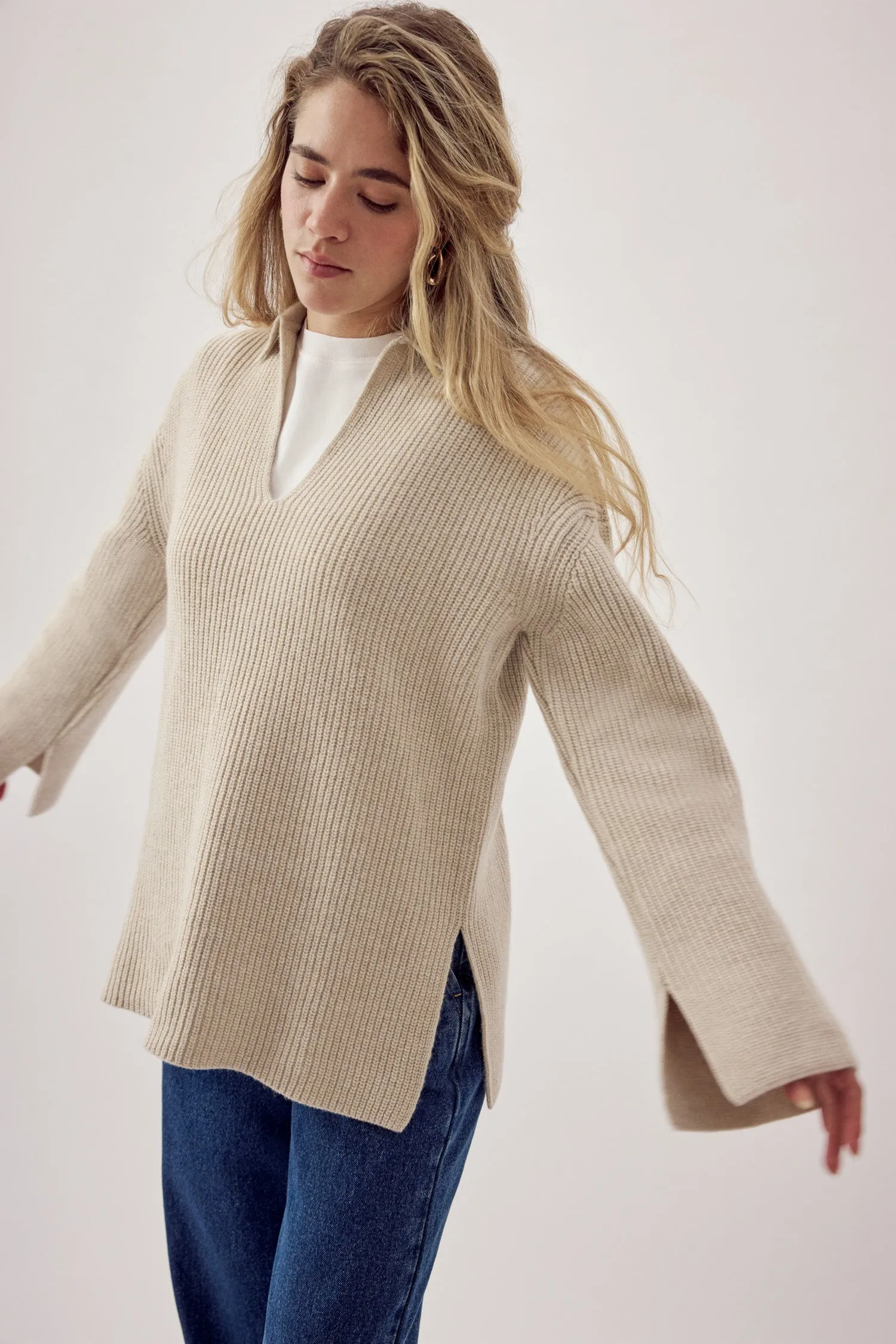 Elise Knitted Sweater Taupe